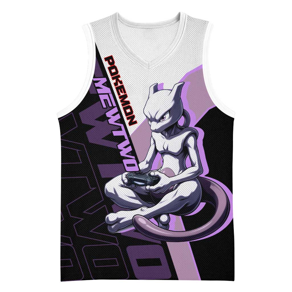 Mewtwo Poké Basketball Jersey Shadowcore Anime Style