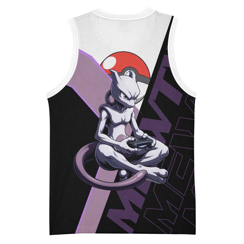 Mewtwo Poké Basketball Jersey Shadowcore Anime Style