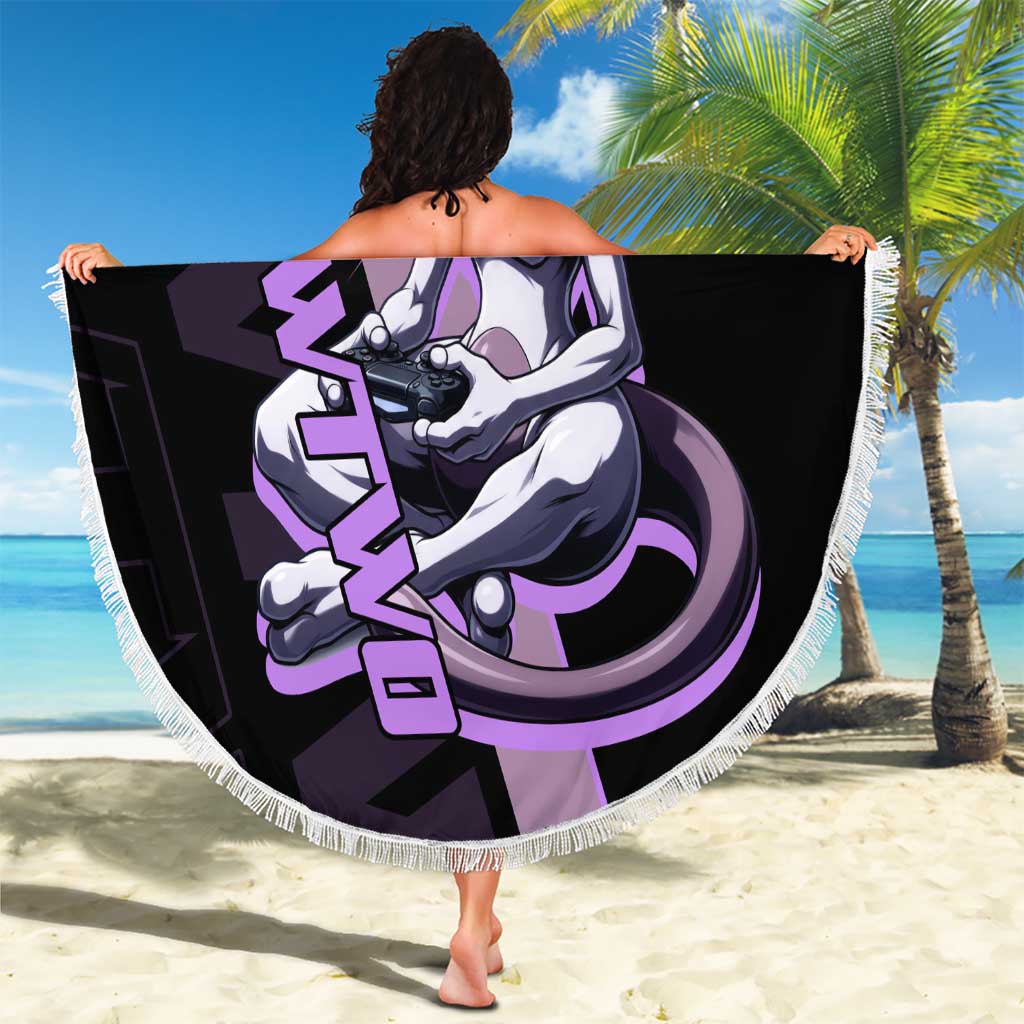 Mewtwo Poké Beach Blanket Shadowcore Anime Style
