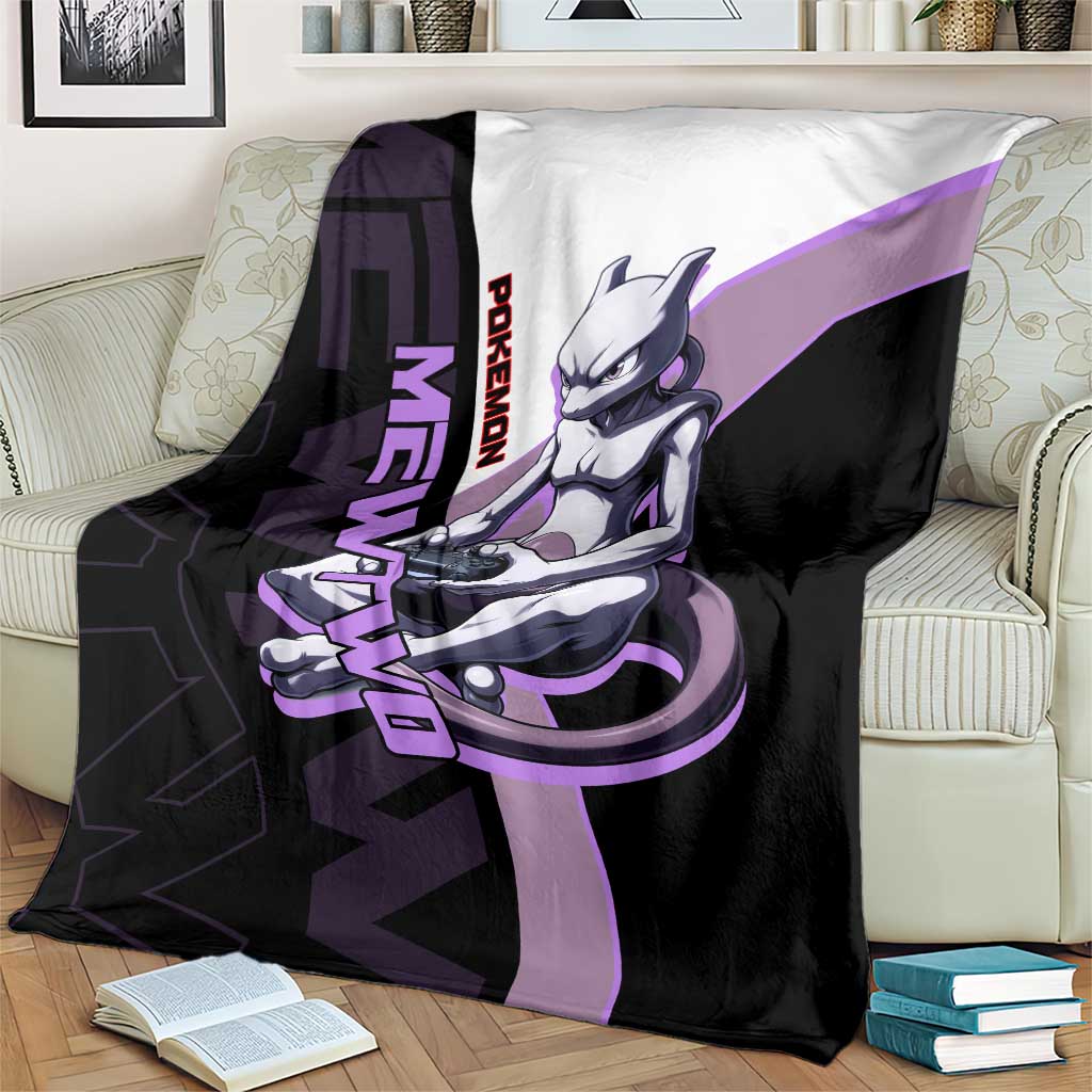 Mewtwo Poké Blanket Shadowcore Anime Style