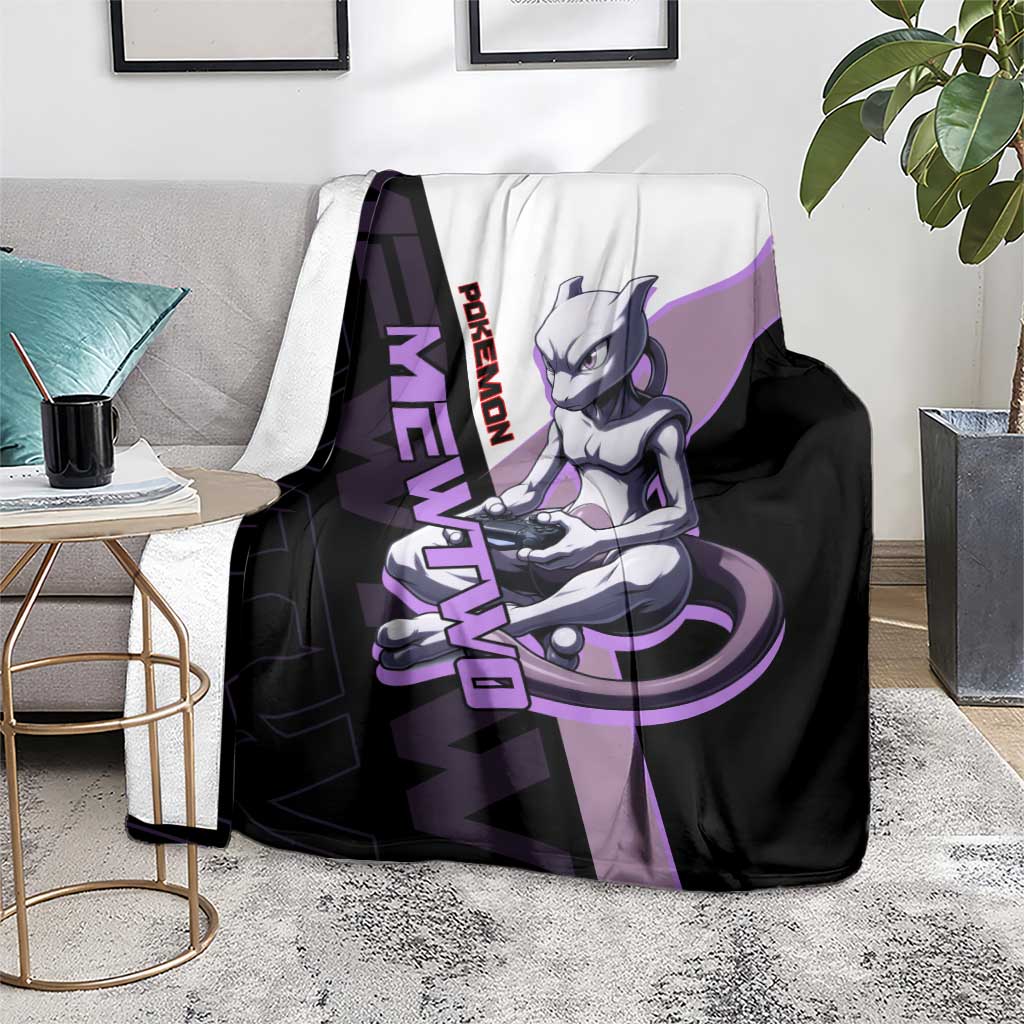 Mewtwo Poké Blanket Shadowcore Anime Style