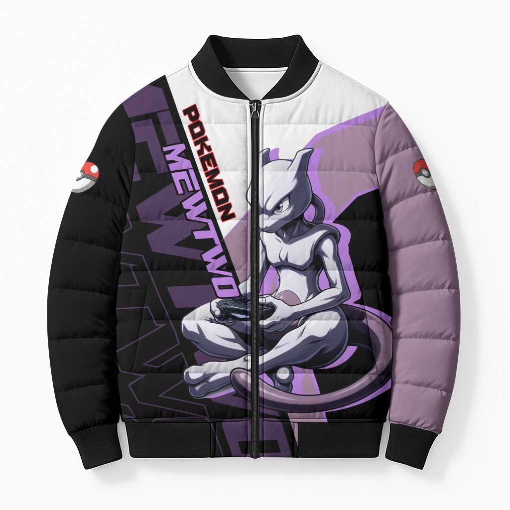Mewtwo Poké Bomber Puffer Jacket Shadowcore Anime Style