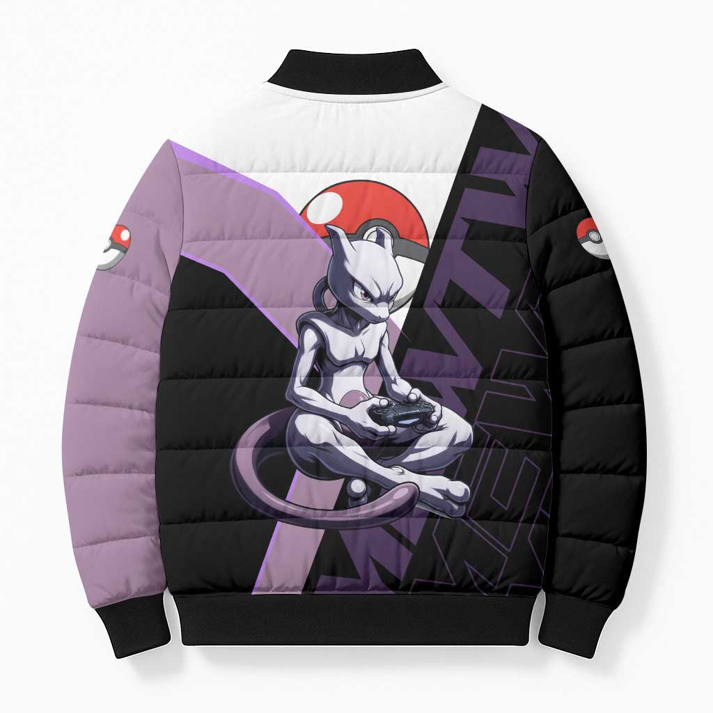 Mewtwo Poké Bomber Puffer Jacket Shadowcore Anime Style