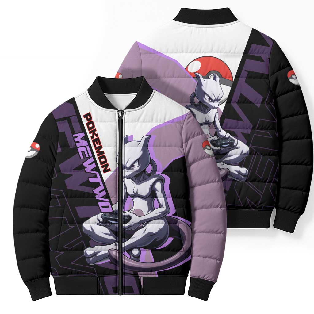 Mewtwo Poké Bomber Puffer Jacket Shadowcore Anime Style