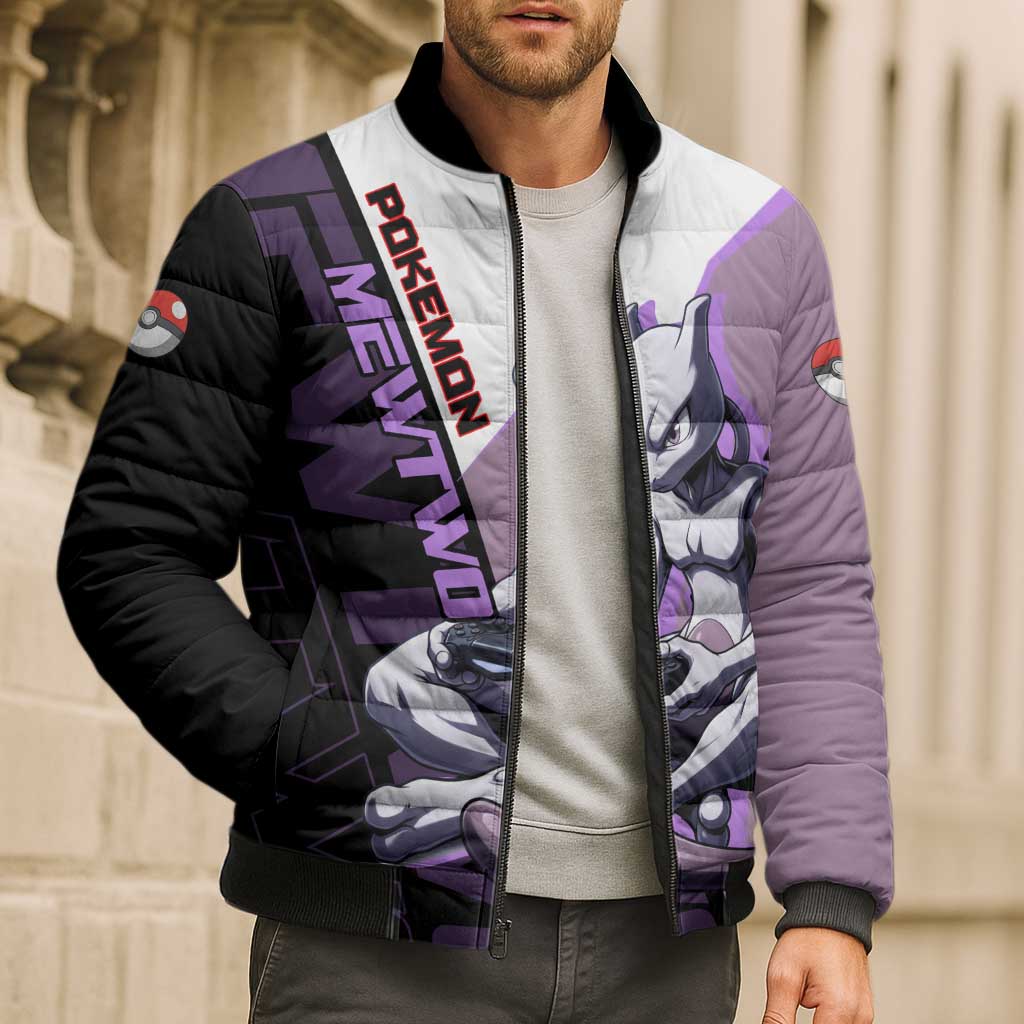 Mewtwo Poké Bomber Puffer Jacket Shadowcore Anime Style
