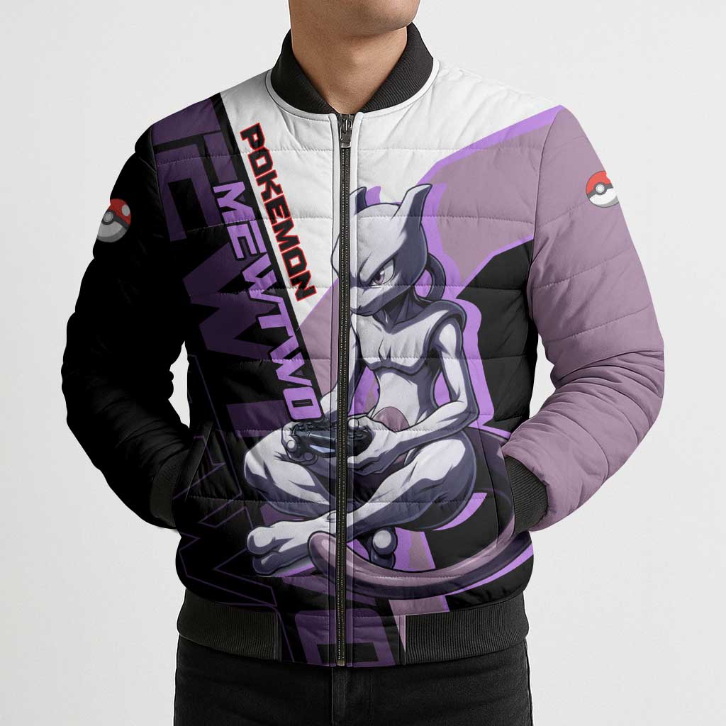 Mewtwo Poké Bomber Puffer Jacket Shadowcore Anime Style