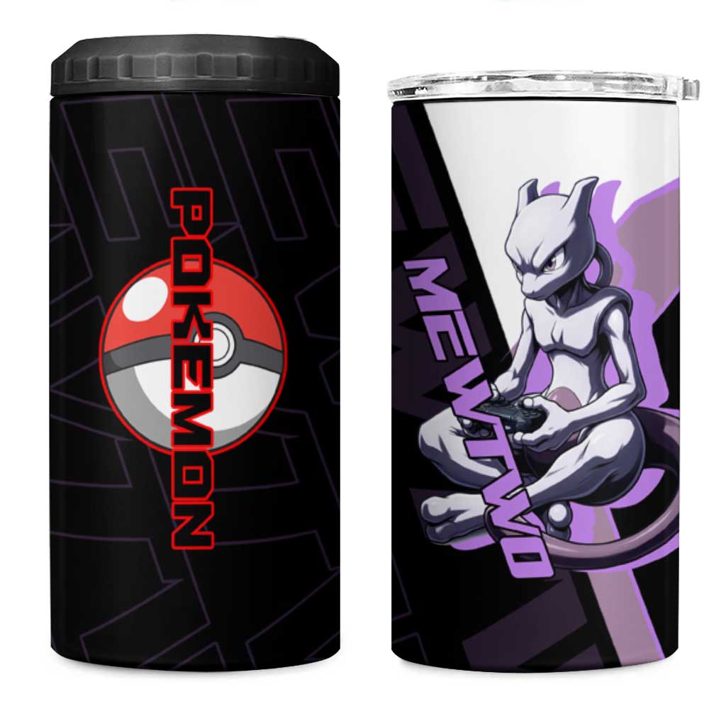 Mewtwo Poké 4 in 1 Can Cooler Tumbler Shadowcore Anime Style
