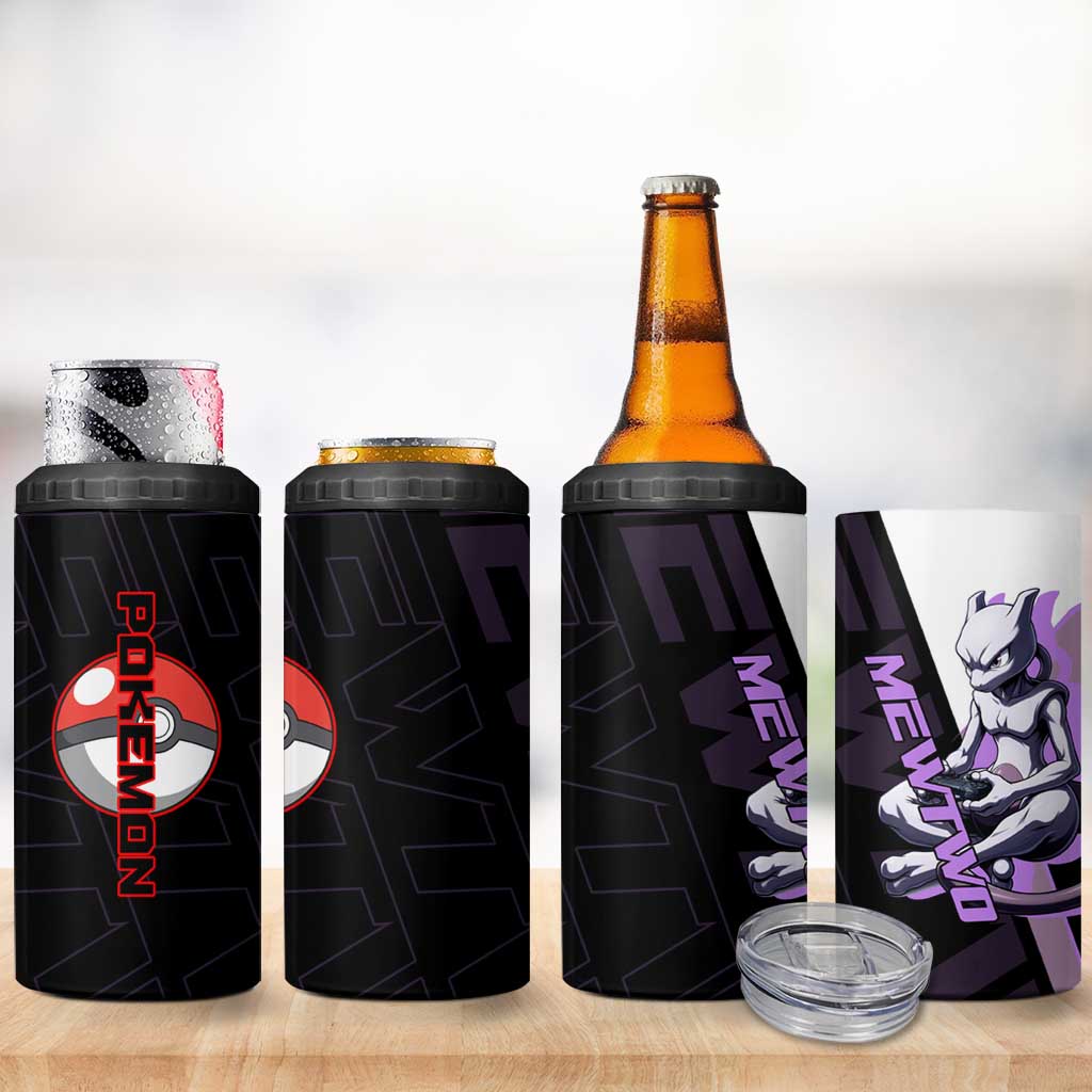 Mewtwo Poké 4 in 1 Can Cooler Tumbler Shadowcore Anime Style