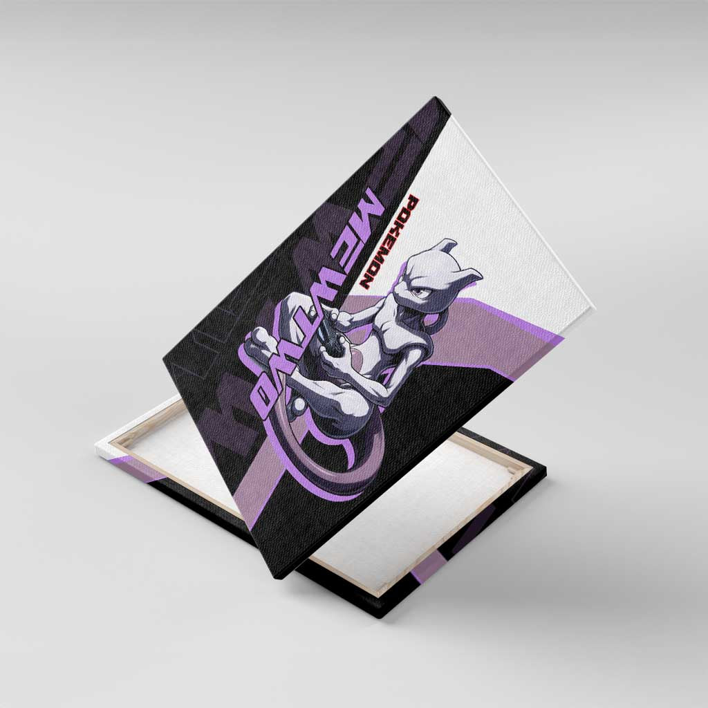 Mewtwo Poké Canvas Wall Art Shadowcore Anime Style