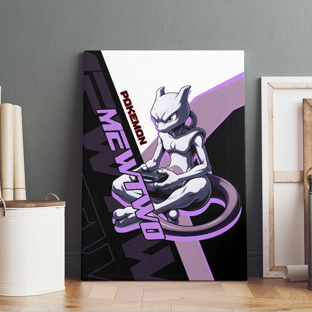 Mewtwo Poké Canvas Wall Art Shadowcore Anime Style