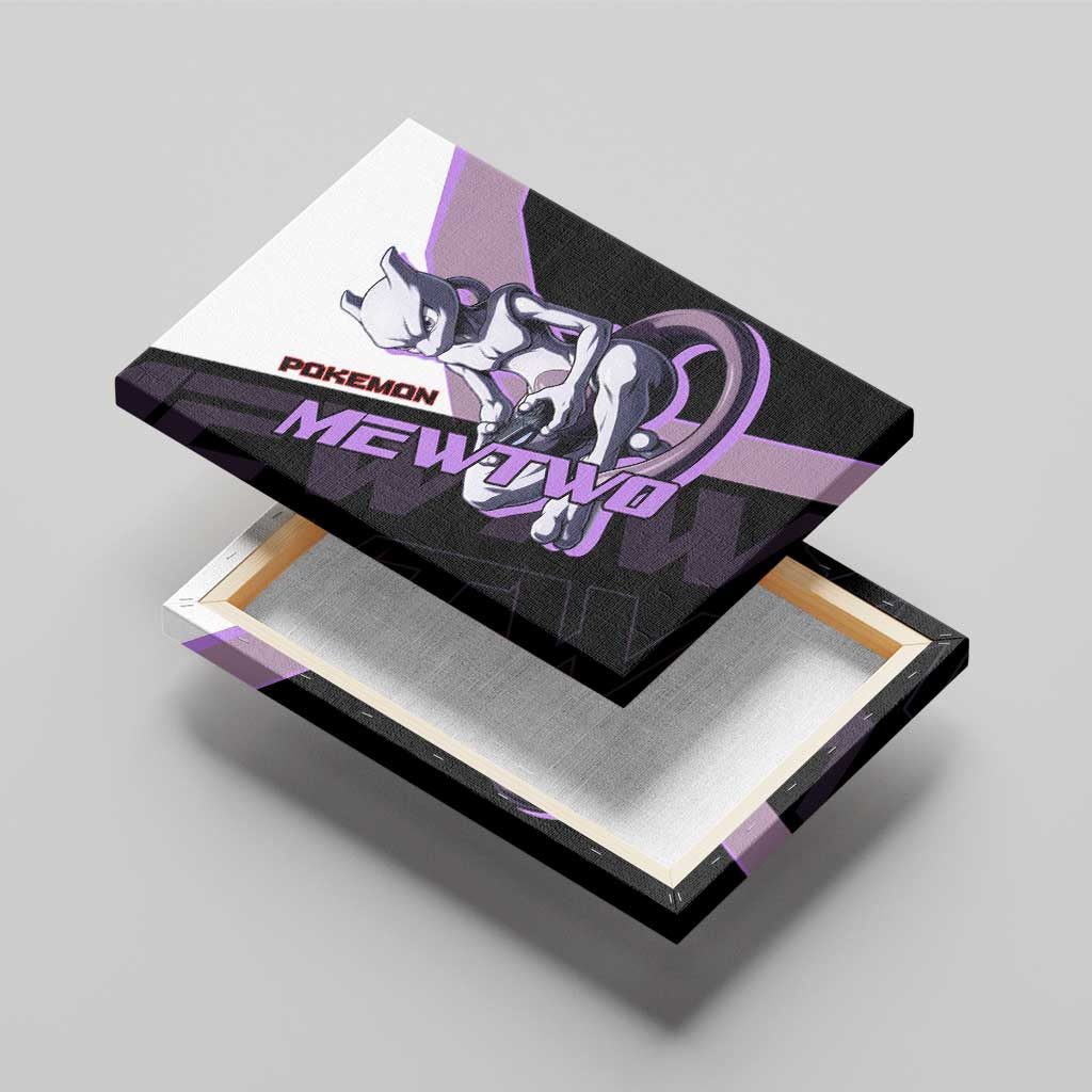Mewtwo Poké Canvas Wall Art Shadowcore Anime Style