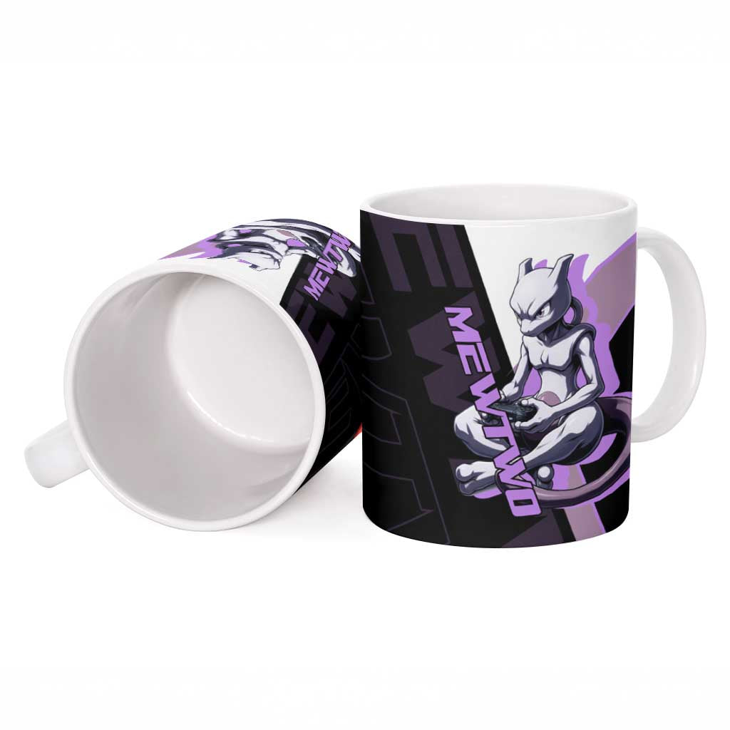 Mewtwo Poké Ceramic Mug Shadowcore Anime Style