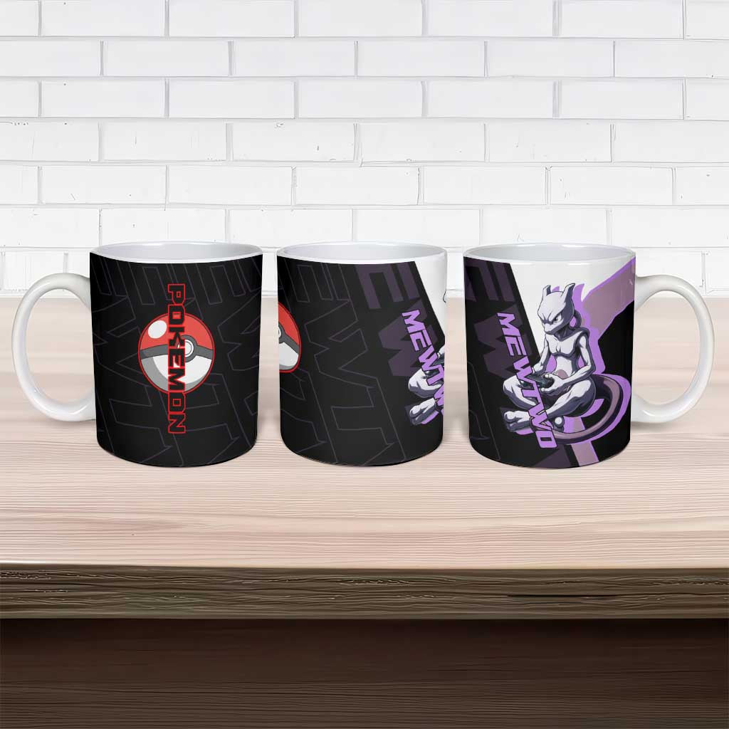 Mewtwo Poké Ceramic Mug Shadowcore Anime Style