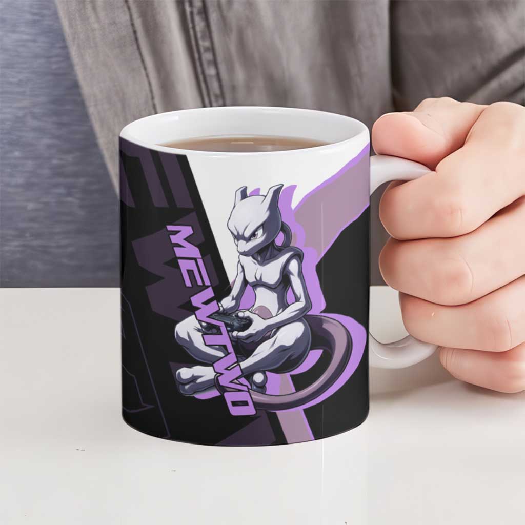 Mewtwo Poké Ceramic Mug Shadowcore Anime Style