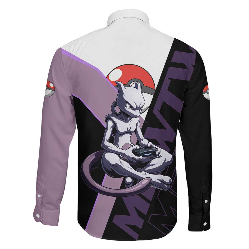 Mewtwo Poké Family Matching Puletasi and Hawaiian Shirt Shadowcore Anime Style