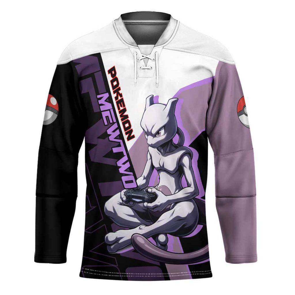 Mewtwo Poké Hockey Jersey Shadowcore Anime Style