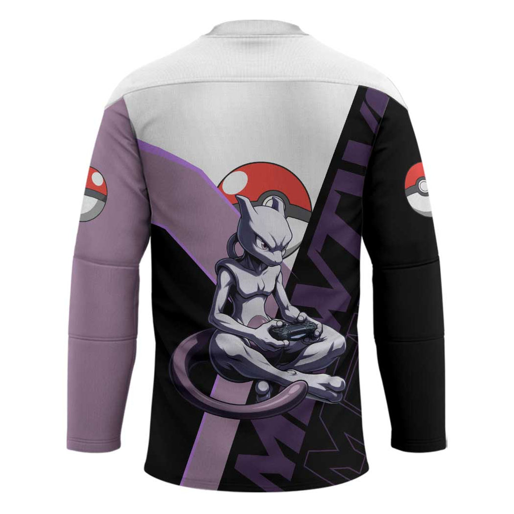 Mewtwo Poké Hockey Jersey Shadowcore Anime Style