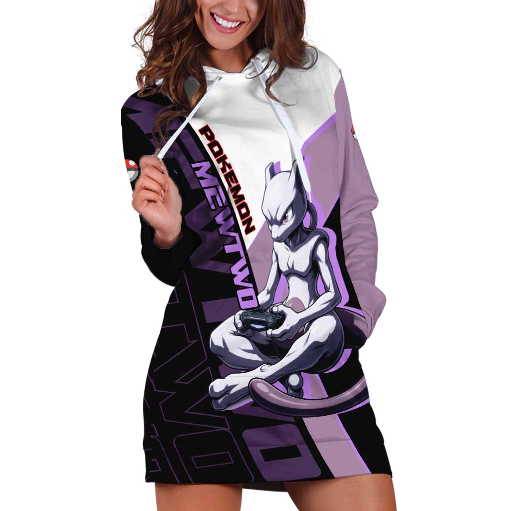 Mewtwo Poké Hoodie Dress Shadowcore Anime Style