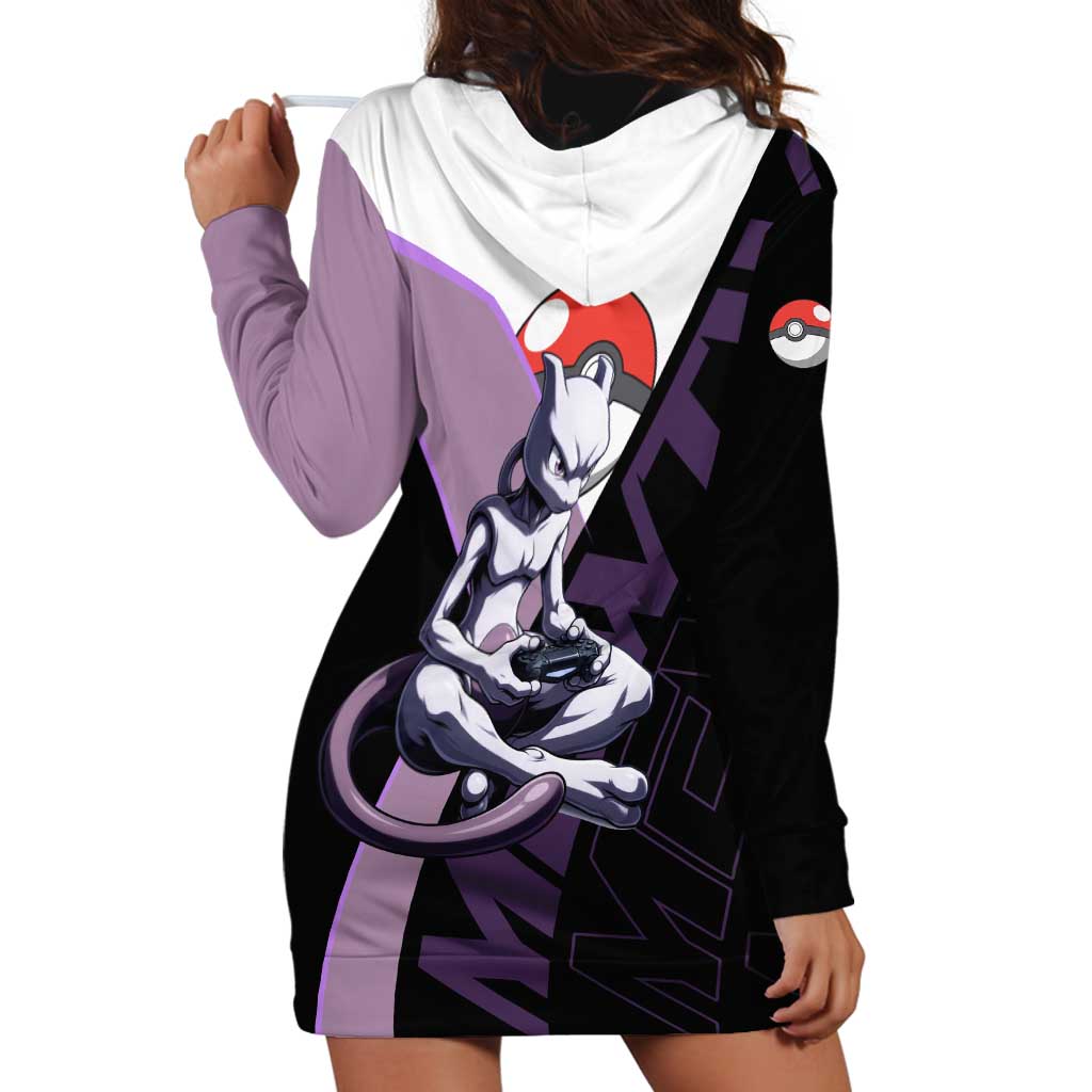Mewtwo Poké Hoodie Dress Shadowcore Anime Style