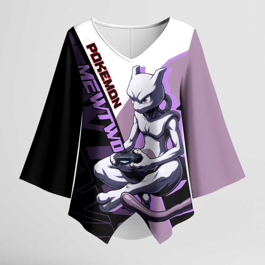 Mewtwo Poké Kimono Sleeve Blouse Shadowcore Anime Style