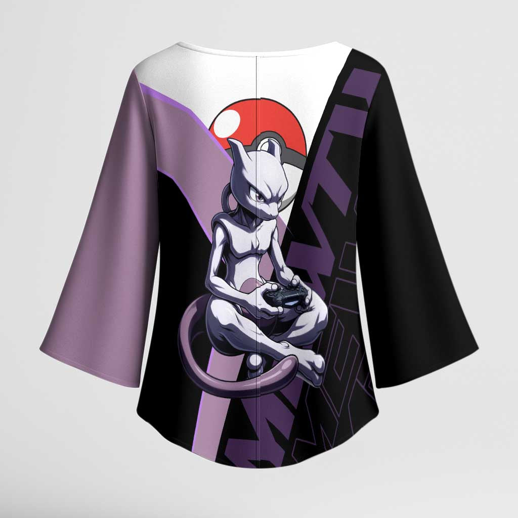 Mewtwo Poké Kimono Sleeve Blouse Shadowcore Anime Style