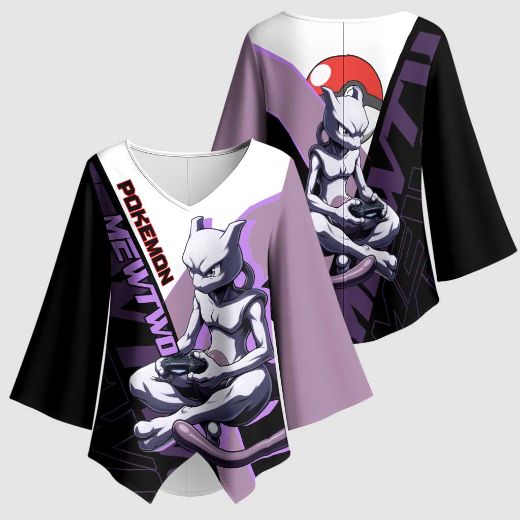 Mewtwo Poké Kimono Sleeve Blouse Shadowcore Anime Style