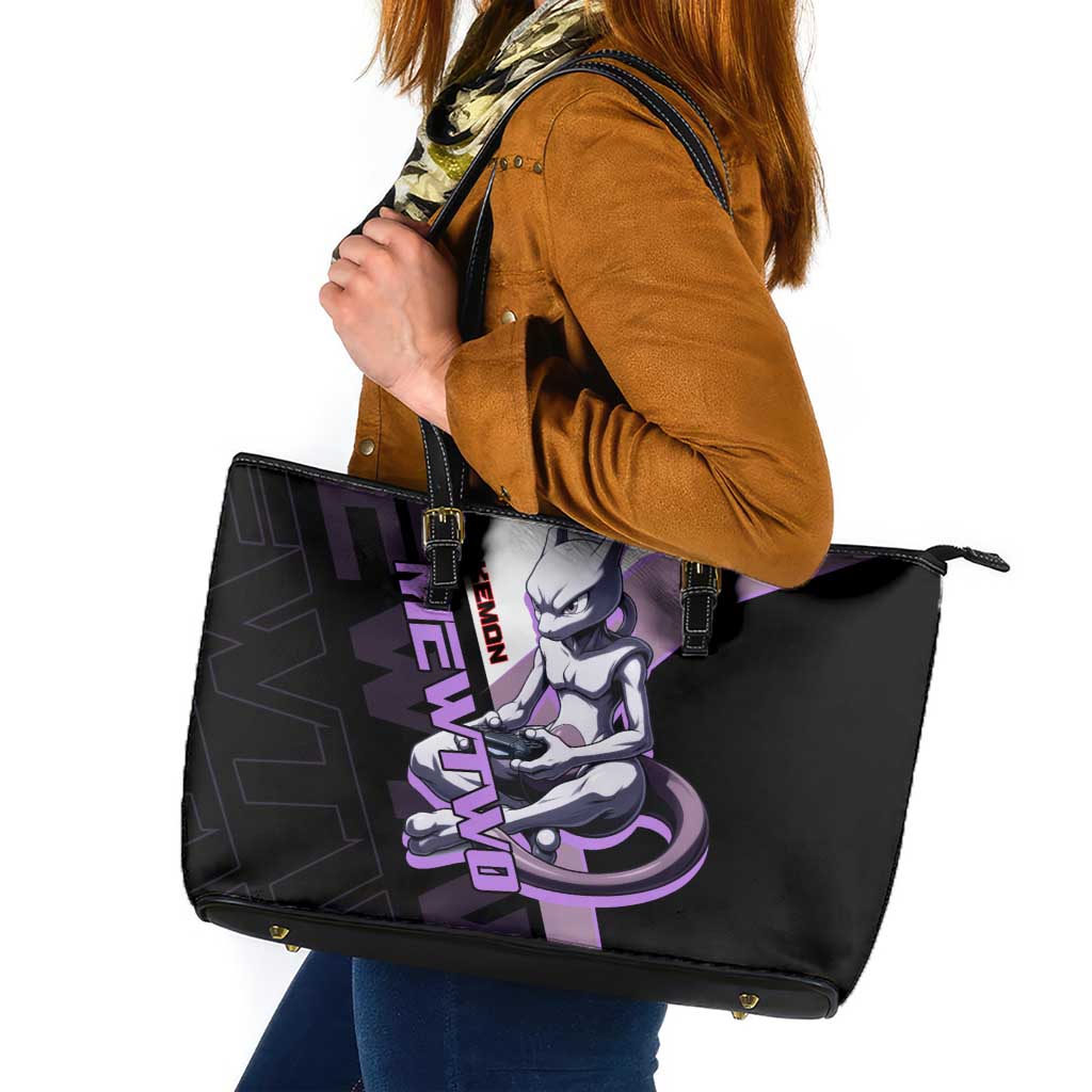 Mewtwo Poké Leather Tote Bag Shadowcore Anime Style