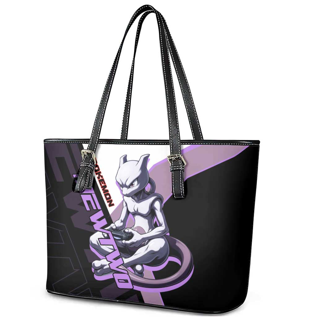 Mewtwo Poké Leather Tote Bag Shadowcore Anime Style