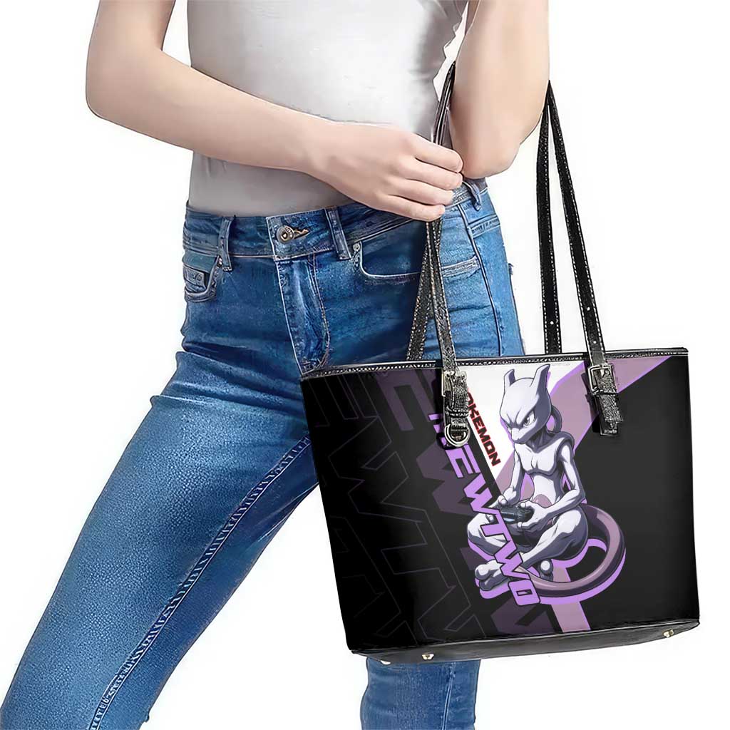 Mewtwo Poké Leather Tote Bag Shadowcore Anime Style