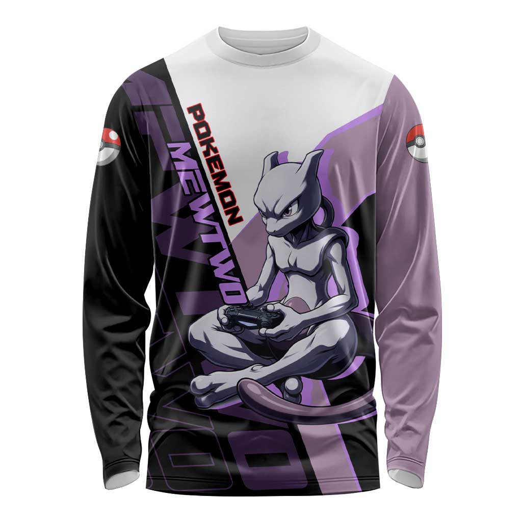 Mewtwo Poké Long Sleeve Shirt Shadowcore Anime Style