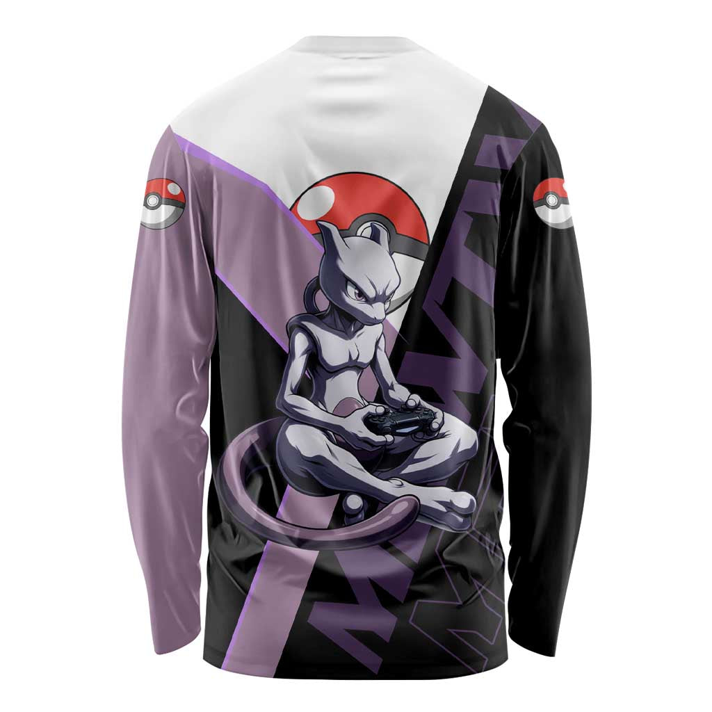 Mewtwo Poké Long Sleeve Shirt Shadowcore Anime Style