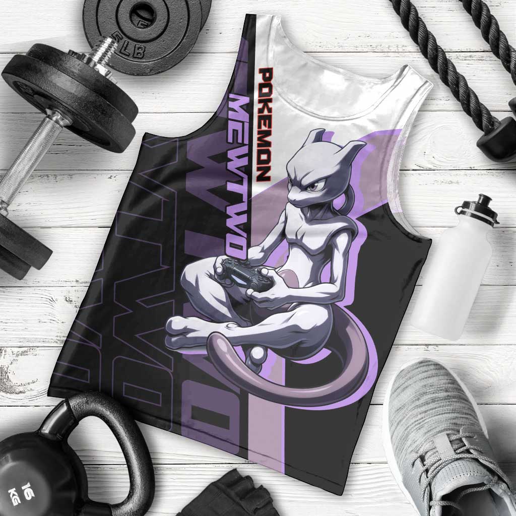 Mewtwo Poké Men Tank Top Shadowcore Anime Style