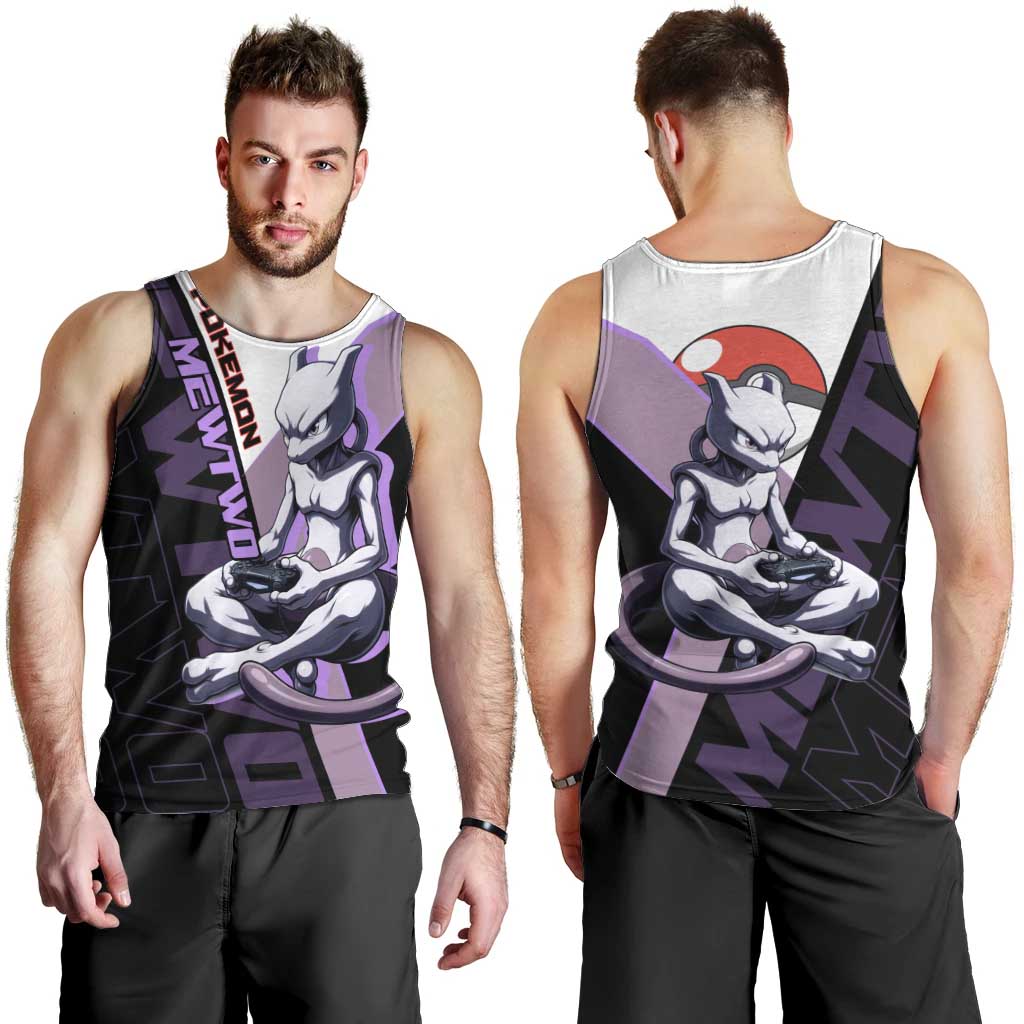 Mewtwo Poké Men Tank Top Shadowcore Anime Style