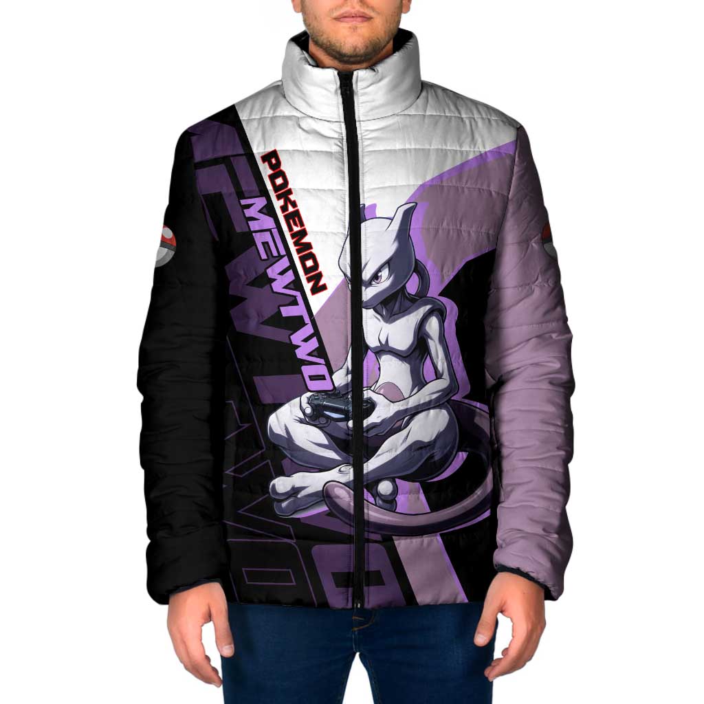 Mewtwo Poké Padded Jacket Shadowcore Anime Style