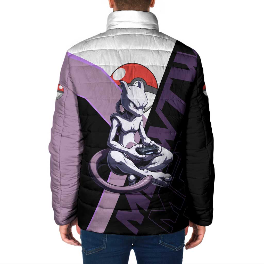 Mewtwo Poké Padded Jacket Shadowcore Anime Style