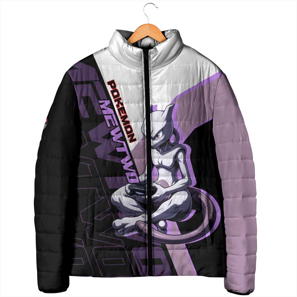 Mewtwo Poké Padded Jacket Shadowcore Anime Style