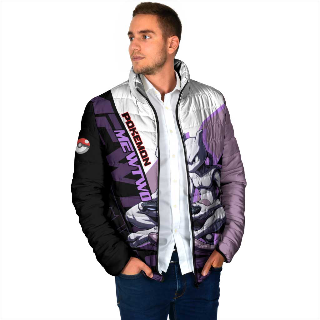 Mewtwo Poké Padded Jacket Shadowcore Anime Style