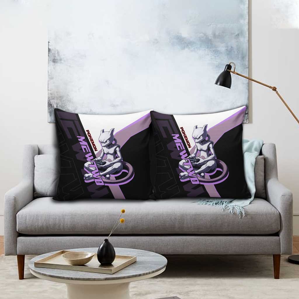 Mewtwo Poké Pillow Cover Shadowcore Anime Style