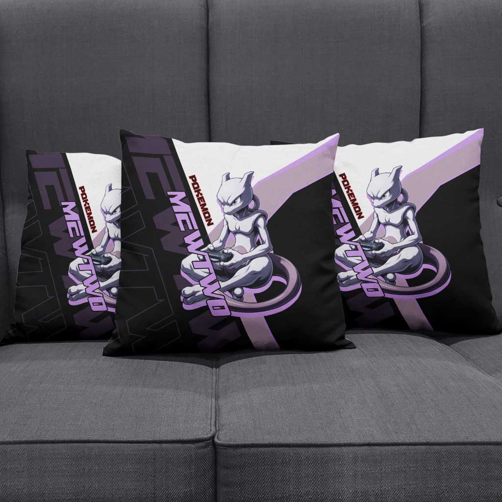 Mewtwo Poké Pillow Cover Shadowcore Anime Style