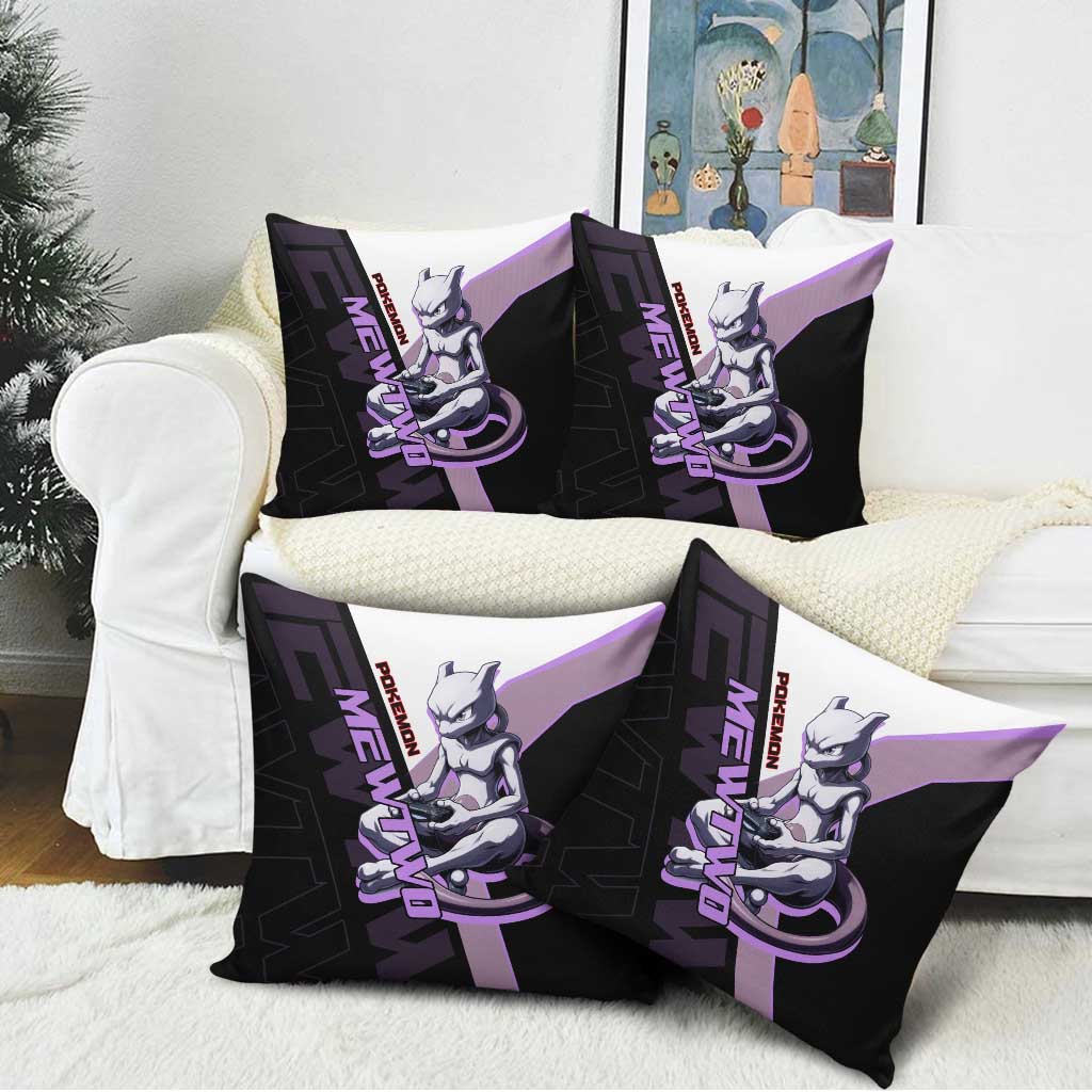 Mewtwo Poké Pillow Cover Shadowcore Anime Style