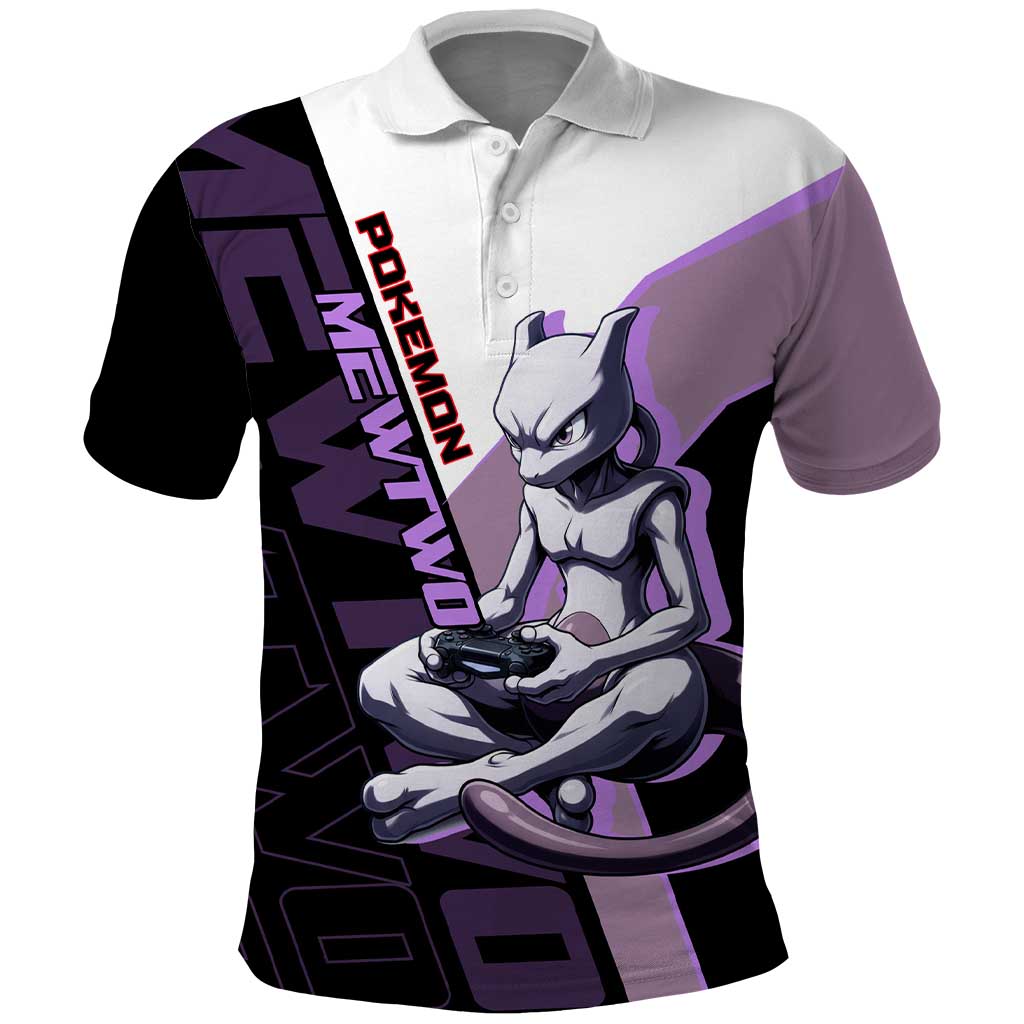 Mewtwo Poké Polo Shirt Shadowcore Anime Style