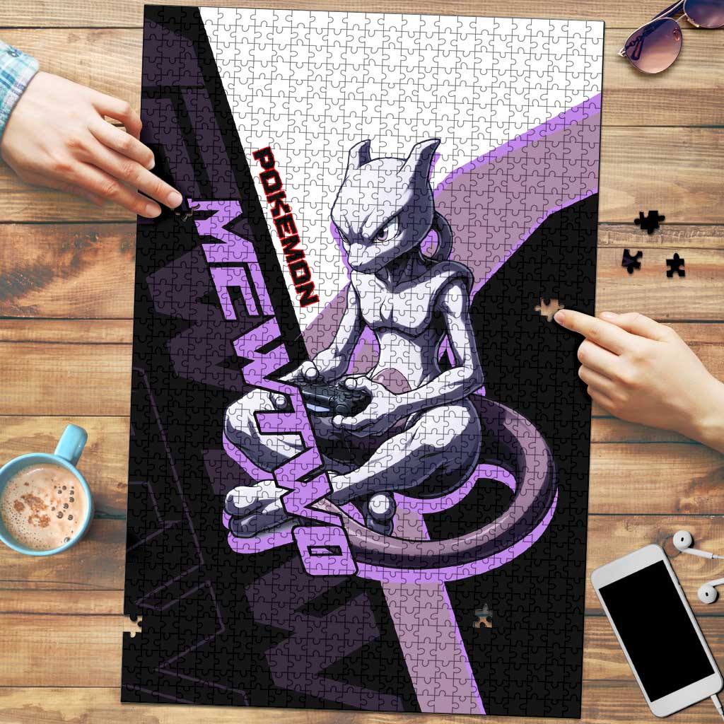 Mewtwo Poké Puzzle Shadowcore Anime Style