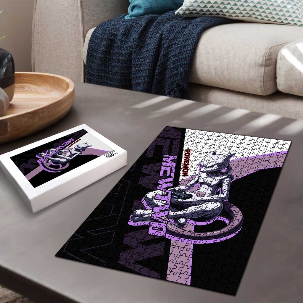Mewtwo Poké Puzzle Shadowcore Anime Style