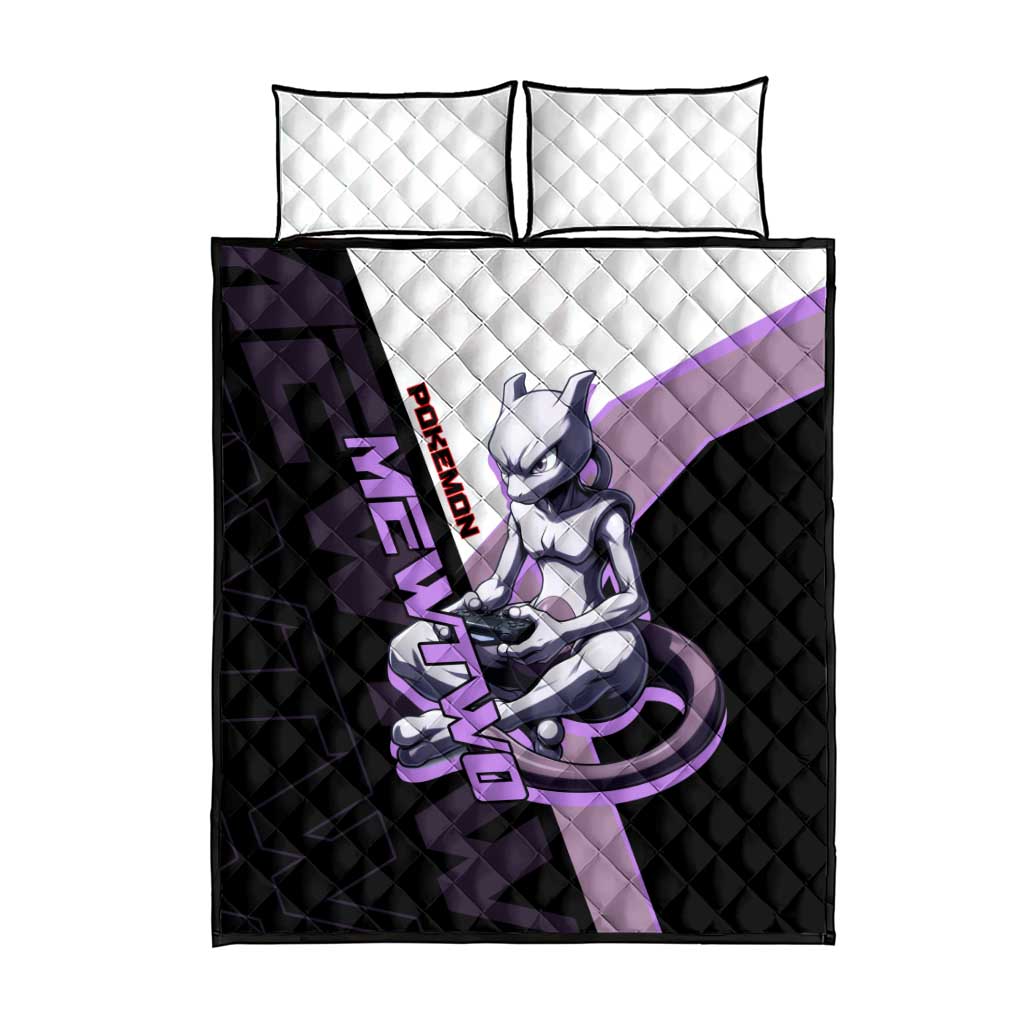 Mewtwo Poké Quilt Bed Set Shadowcore Anime Style