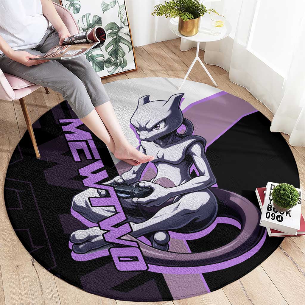 Mewtwo Poké Round Carpet Shadowcore Anime Style