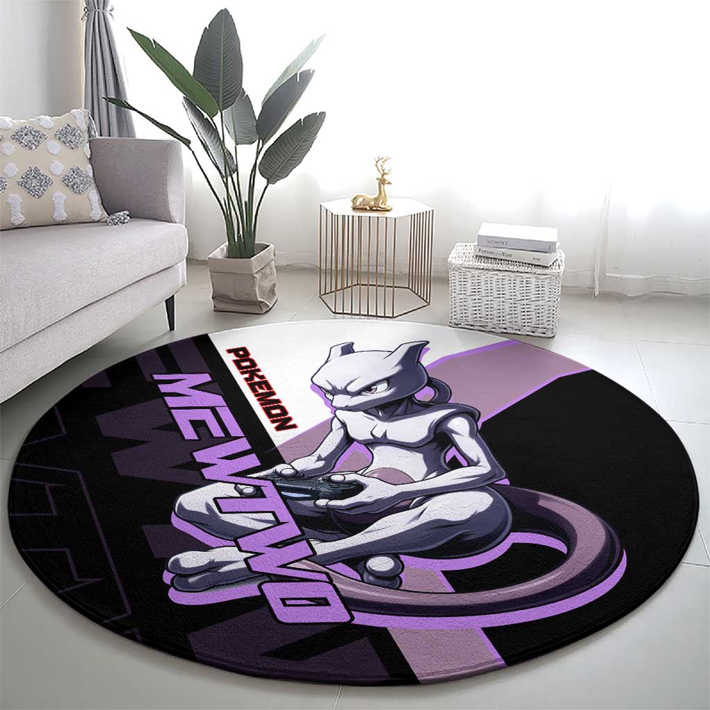 Mewtwo Poké Round Carpet Shadowcore Anime Style
