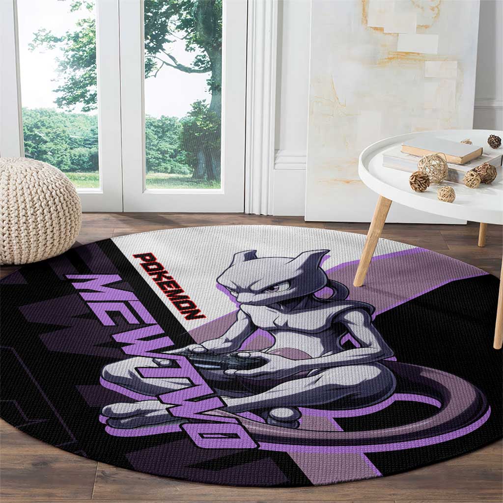Mewtwo Poké Round Carpet Shadowcore Anime Style