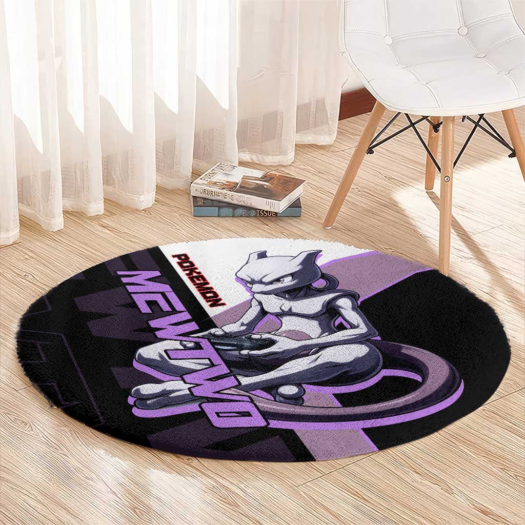Mewtwo Poké Round Carpet Shadowcore Anime Style
