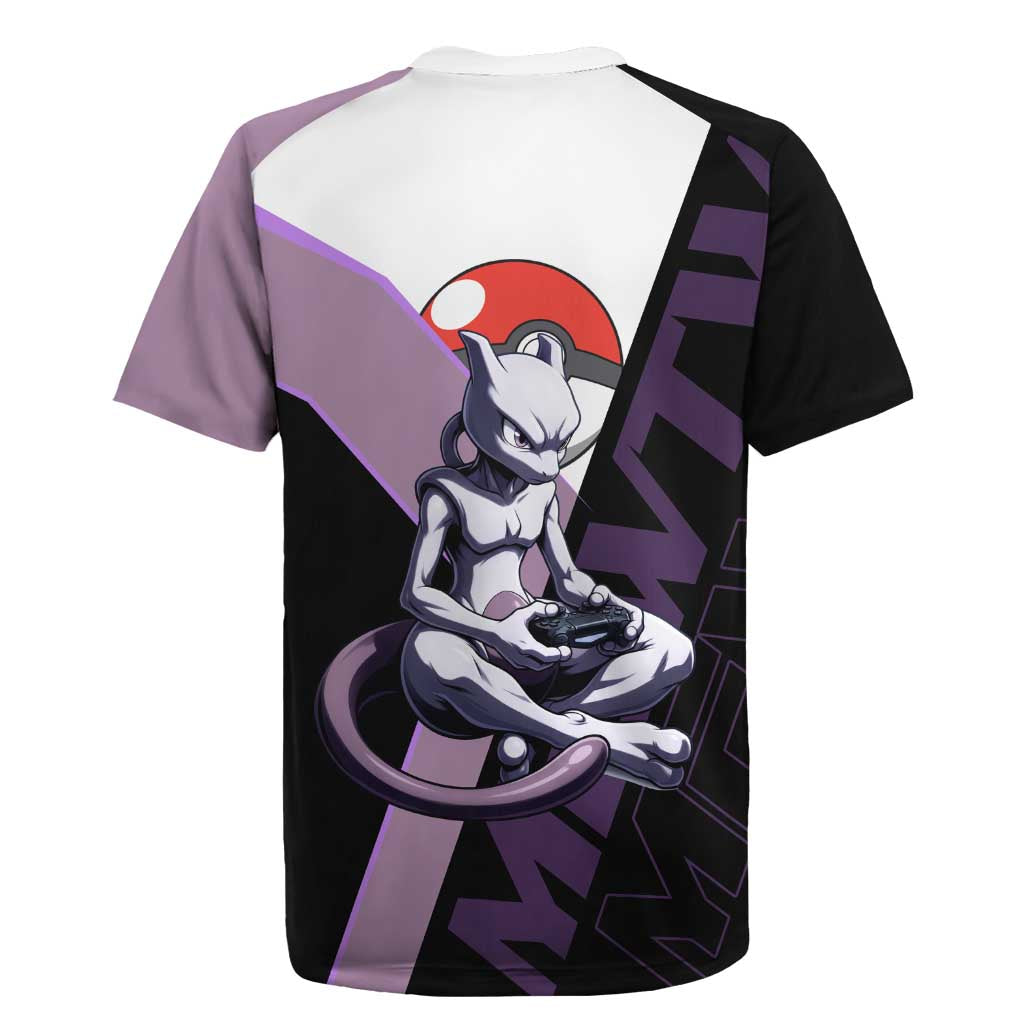 Mewtwo Poké Rugby Jersey Shadowcore Anime Style