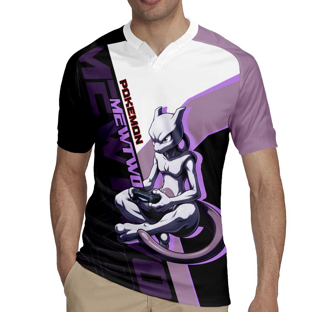Mewtwo Poké Rugby Jersey Shadowcore Anime Style